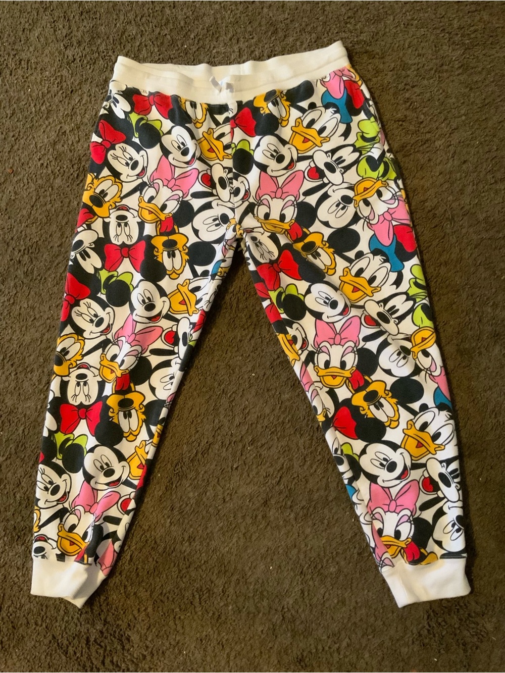 Disney Mickey & Friends Pastel Printed Joggers - White Waistband